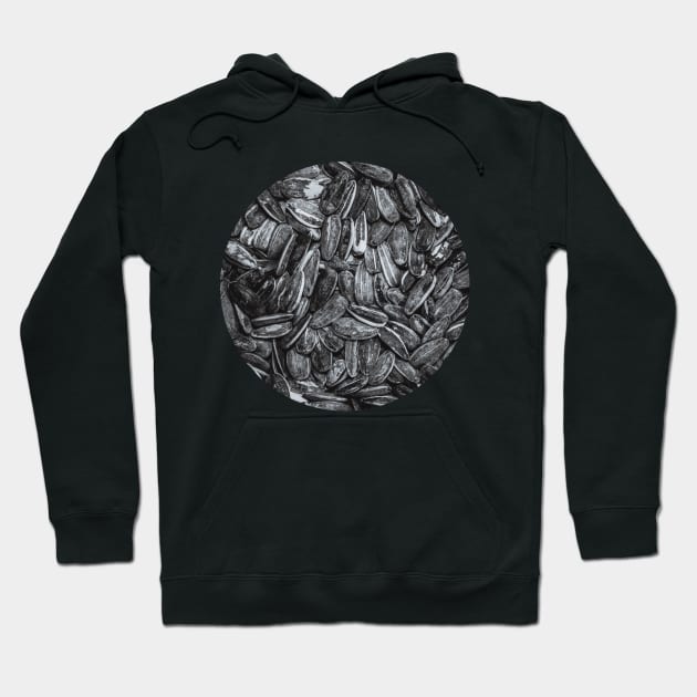 Sunflower Seeds Black and White Photo Circle Hoodie by love-fi